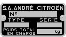 Typenschild Citroen 7,9x4,1cm